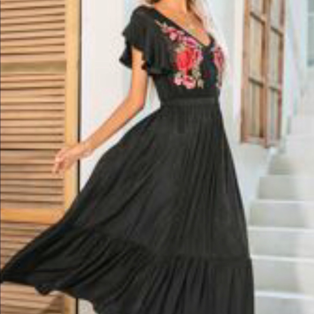 Black and floral dress